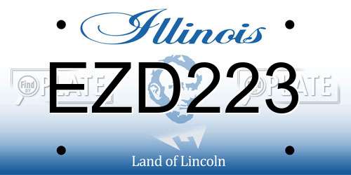 EZD223 Illinois License Plate