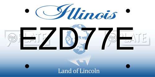 EZD77E Illinois License Plate