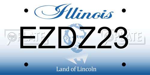 EZDZ23 Illinois License Plate
