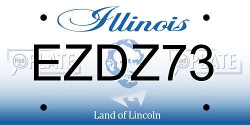 EZDZ73 Illinois License Plate