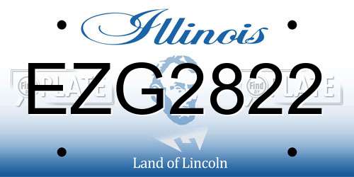 EZG2822 Illinois License Plate
