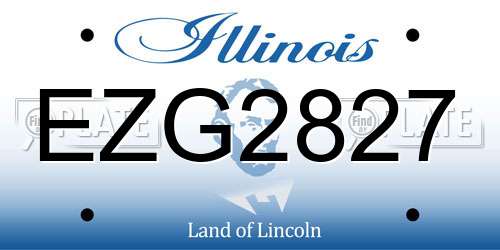 EZG2827 Illinois License Plate