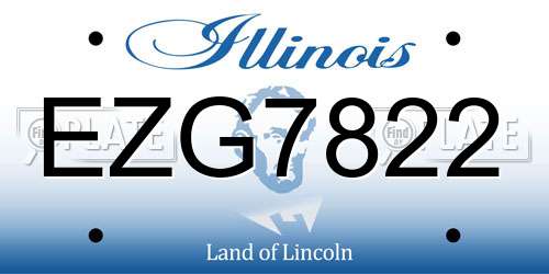 EZG7822 Illinois License Plate