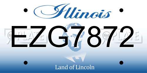 EZG7872 Illinois License Plate