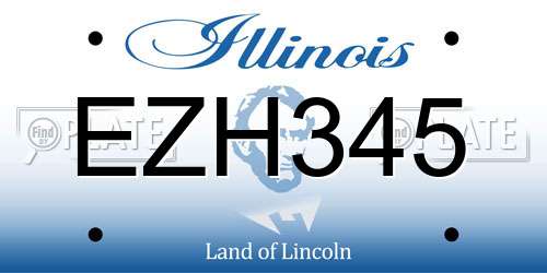 EZH345 Illinois License Plate