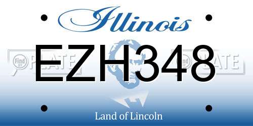EZH348 Illinois License Plate