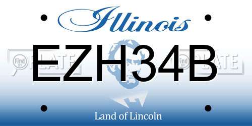 EZH34B Illinois License Plate