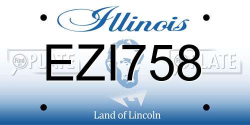 EZI758 Illinois License Plate