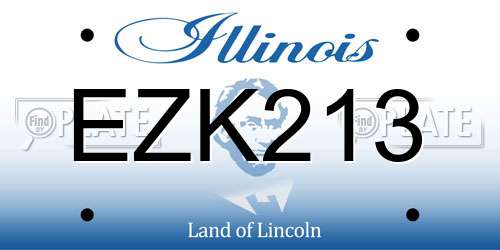 EZK213 Illinois License Plate