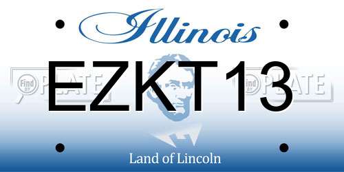 EZKT13 Illinois License Plate
