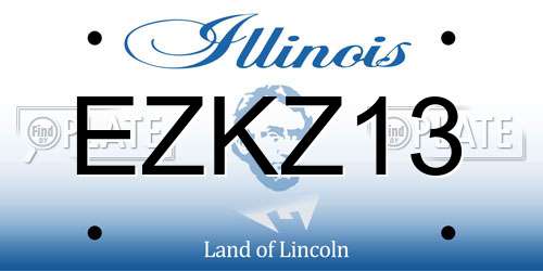 EZKZ13 Illinois License Plate