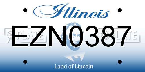 EZN0387 Illinois License Plate