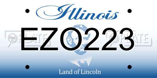 EZO223 Illinois License Plate
