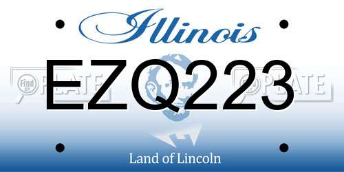 EZQ223 Illinois License Plate