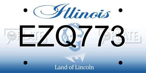 EZQ773 Illinois License Plate