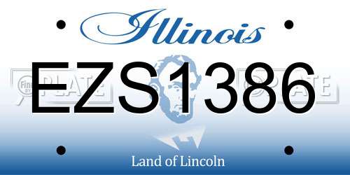 EZS1386 Illinois License Plate