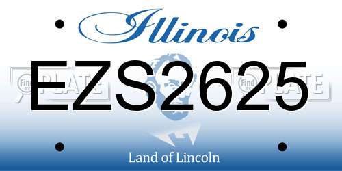 EZS2625 Illinois License Plate