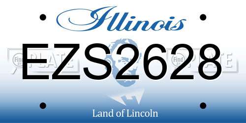 EZS2628 Illinois License Plate
