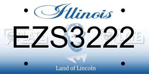 EZS3222 Illinois License Plate