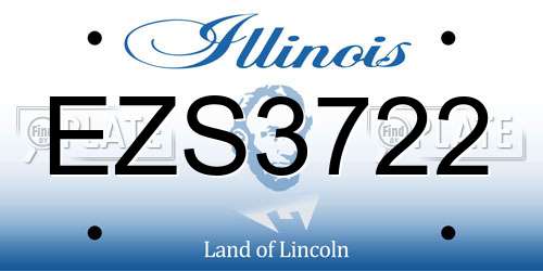 EZS3722 Illinois License Plate