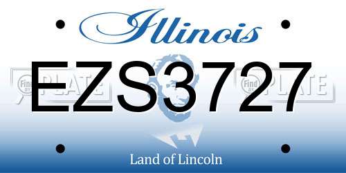 EZS3727 Illinois License Plate