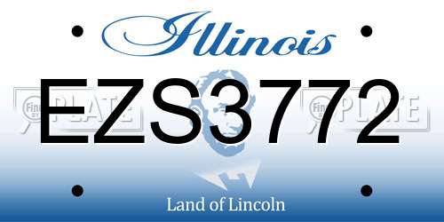 EZS3772 Illinois License Plate