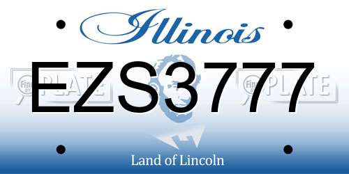 EZS3777 Illinois License Plate