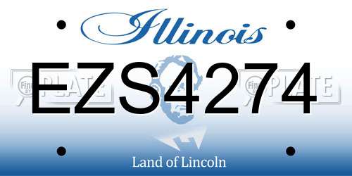 EZS4274 Illinois License Plate