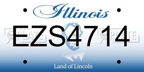 EZS4714 Illinois License Plate