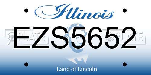 EZS5652 Illinois License Plate