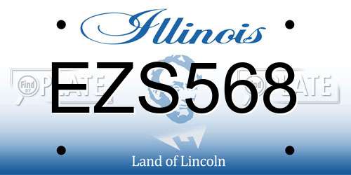 EZS568 Illinois License Plate