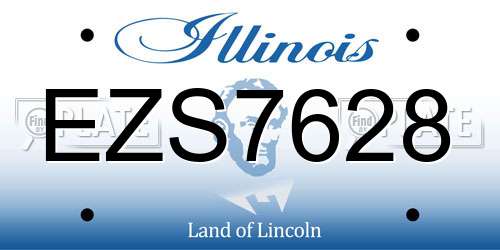 EZS7628 Illinois License Plate