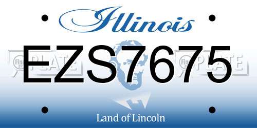 EZS7675 Illinois License Plate