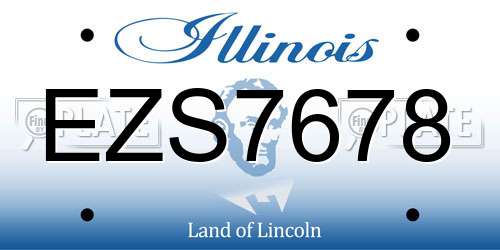 EZS7678 Illinois License Plate