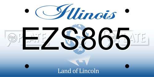 EZS865 Illinois License Plate