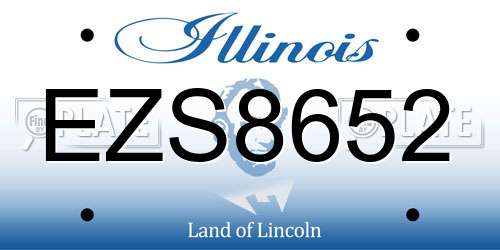 EZS8652 Illinois License Plate