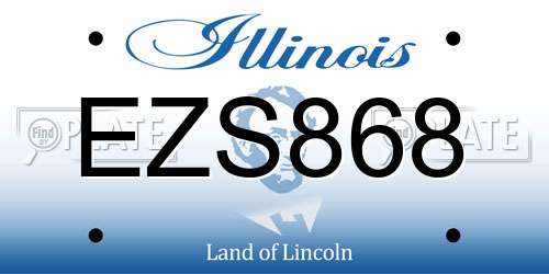 EZS868 Illinois License Plate