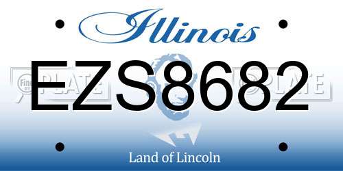 EZS8682 Illinois License Plate