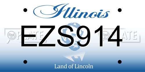 EZS914 Illinois License Plate