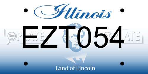 EZT054 Illinois License Plate