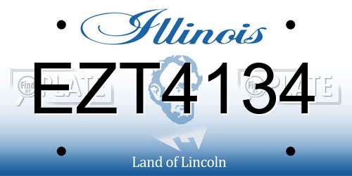 EZT4134 Illinois License Plate