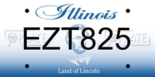 EZT825 Illinois License Plate