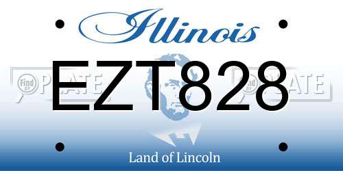 EZT828 Illinois License Plate