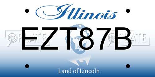 EZT87B Illinois License Plate