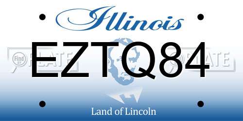 EZTQ84 Illinois License Plate