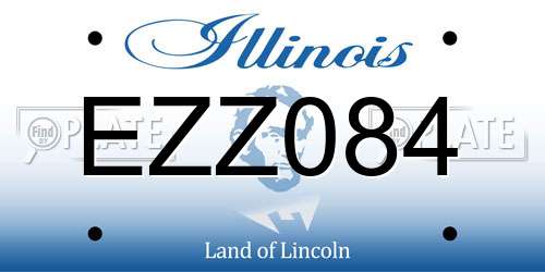 EZZ084 Illinois License Plate