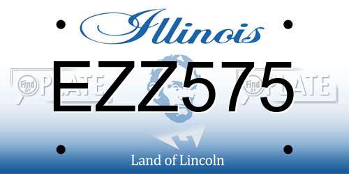 EZZ575 Illinois License Plate
