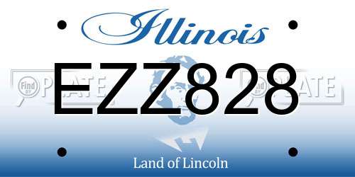 EZZ828 Illinois License Plate