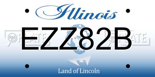 EZZ82B Illinois License Plate