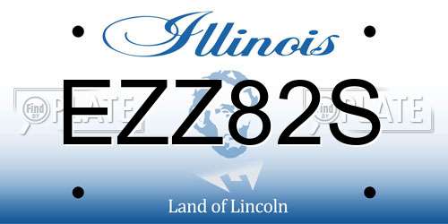 EZZ82S Illinois License Plate
